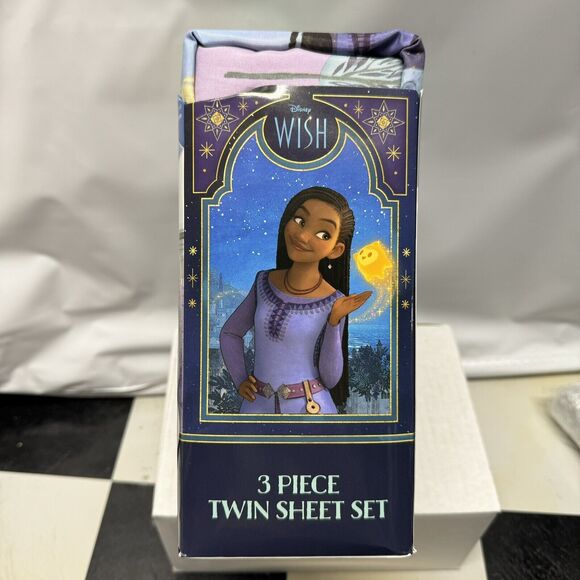Disney Wish Movie 3 Piece Twin Sheet Set "Free the Wishes" Kids Microfiber Asha - Picture 2 of 6